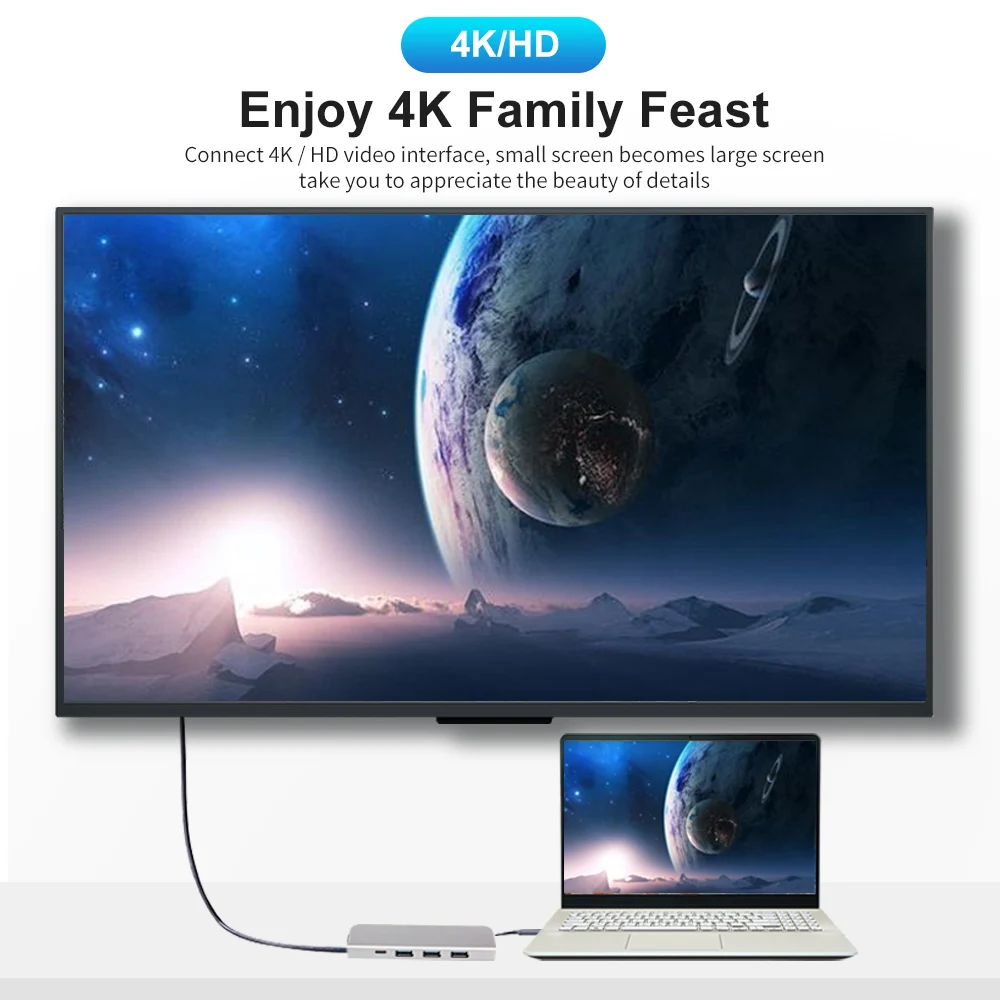 OFCCOM USB C док-станция для ноутбука 3 порта USB3.0 HDMI PD Fealushon для MacBook samsung Galaxy huawei lenovo type C док-станция usb-хаб