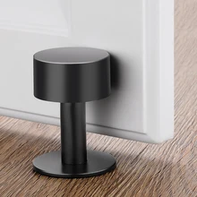 

Stainless Steel Door Stopper Non-Punch Thicken Rubber Floor Door Stops Wall Protector Mute Anti-collision Hardware 60mm Height