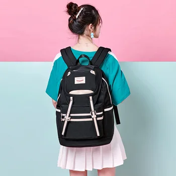 

2020 new color matching large-capacity casual backpack fashion trend simple backpack student school bag