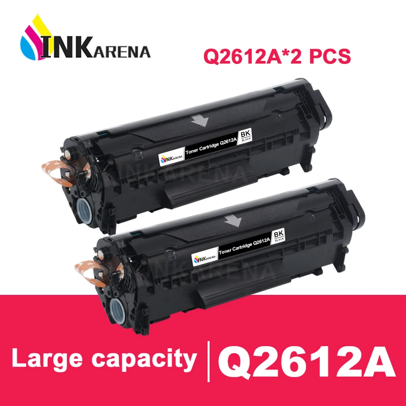 

INKARENA 2PCS Compatible Q2612A q2612 2612a 12a 2612 Toner Cartridge For HP LaserJet LJ 1010 1020 1015 1012 3015 3020 3030 3050