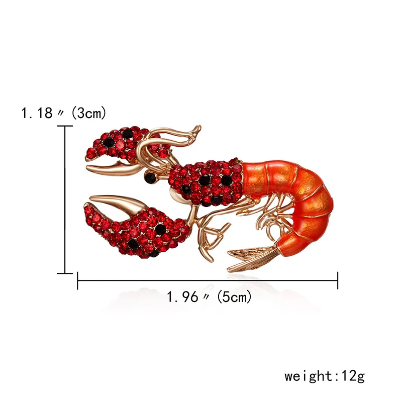 Dream конфетного цвета, креативные горный хрусталь броши "Лобстер" для Для женщин животное брошь разноцветной эмалью Pin Модные украшения новое поступление