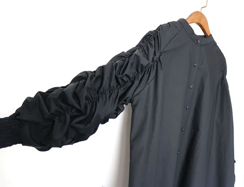 XITAO, необычная плиссированная блузка, модная новинка, Зимняя Повседневная рубашка с пышными рукавами и длинными рукавами, однослойная рубашка для девочек, DMY1735