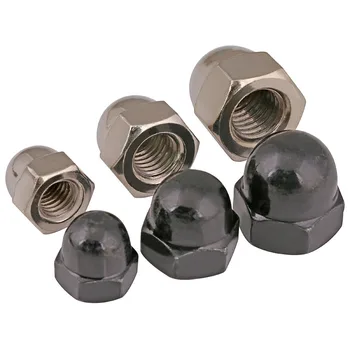 

Black one-body cap nut half round hexagonal cap nut cover-shaped decorative nut ball nut M3-M12 10Pcs