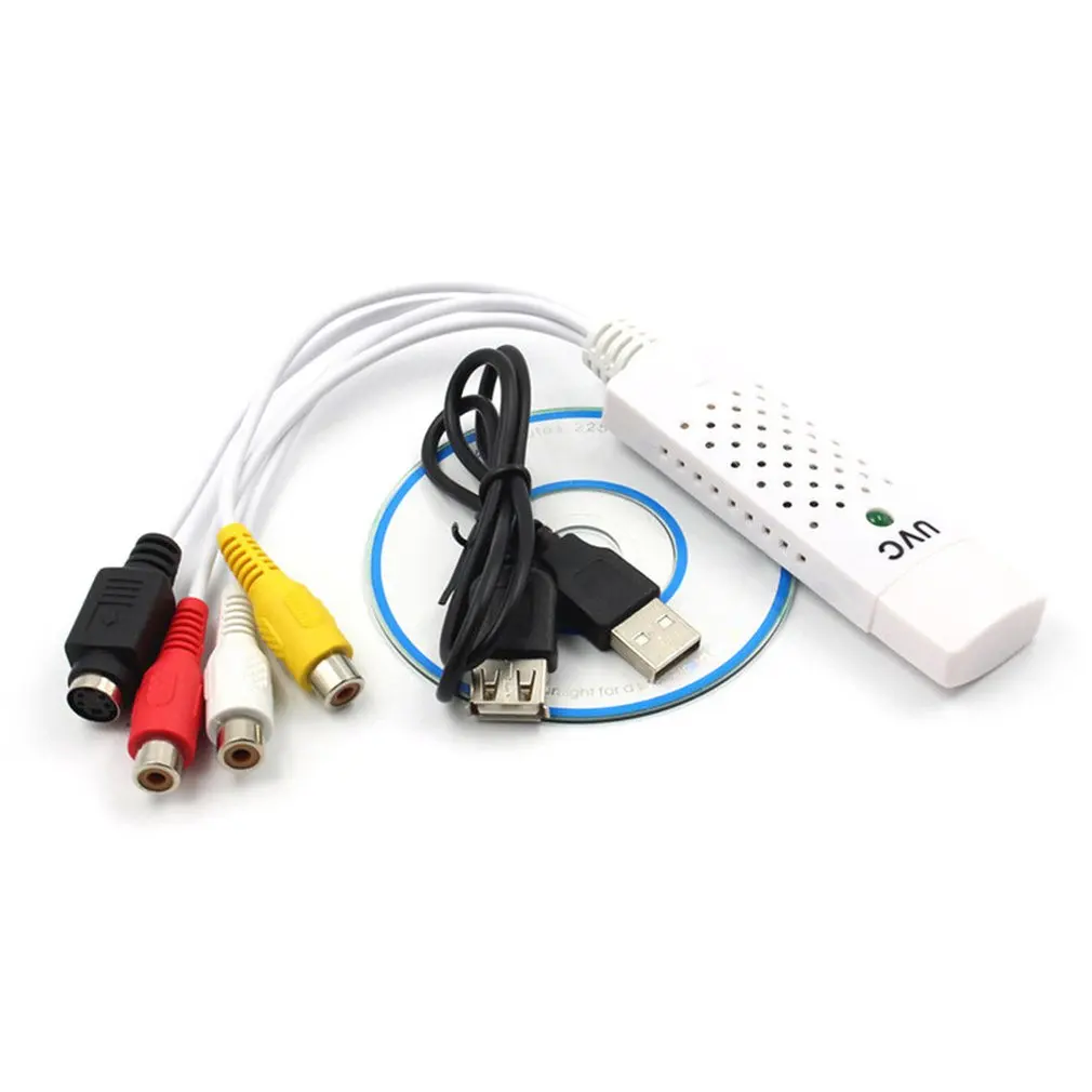 

No-Driver UVC USB 2.0 Video Audio Capture Card Adapter RCA Composite USB Extension Cable Software CD