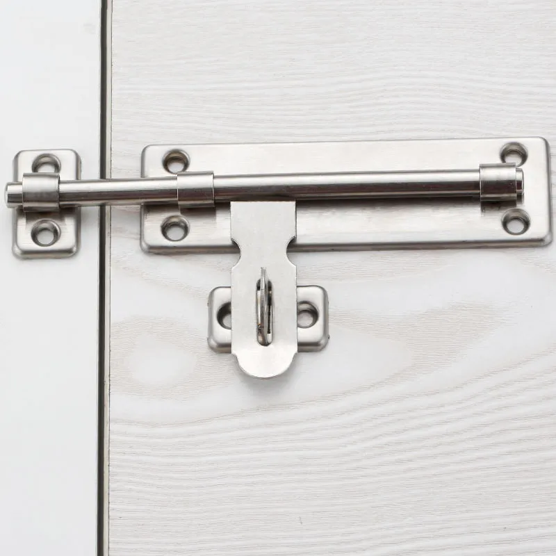 

1pc 6"8" Stainless steel door bolt plug latch windows latches toilet sliding lock Thicken Double anti-theft hardware accessories