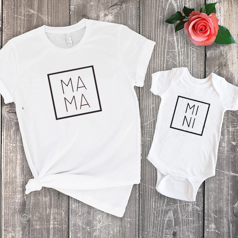 

Family Outfits Mama Shirts Matching Tshirts for Mom Baby Family Clothing Big Sister Fashion Tee Cotton 2020