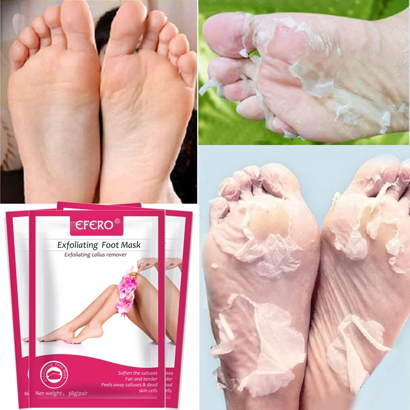 

EFERO Foot Mask Rose Foot Peeling Mask Baby Feet Mask Exfoliating Socks Pedicure Peeling Dead Skin Remover Foot Detox