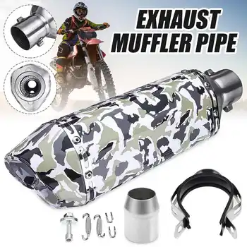 

1 Set 38-51mm Universal Stainless Steel Motorcycle ATV Dirt Bike Exhaust Muffler Tail Pipe Silencer Dual Outlet