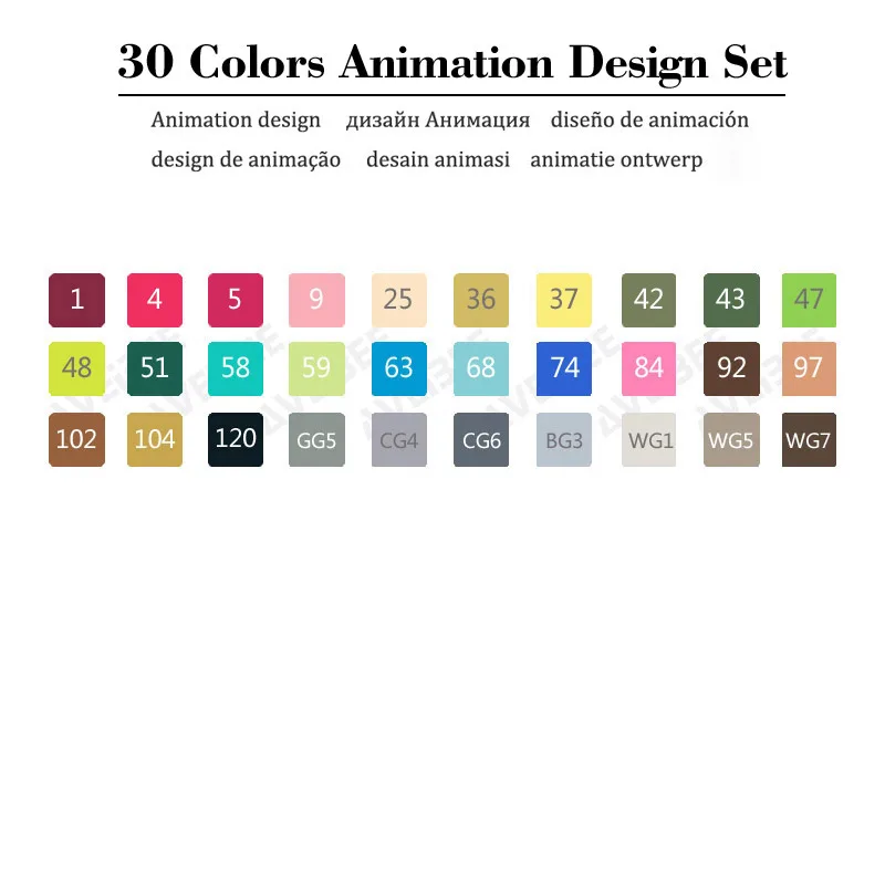 30 Animation Set Профессиональные маркеры 168 Цветная кисть Ручка Алкогольная масляная на основе чернил художественный маркер marcadores plumones для рисования цвета ing Манга - Цвет: 30 Animation Set
