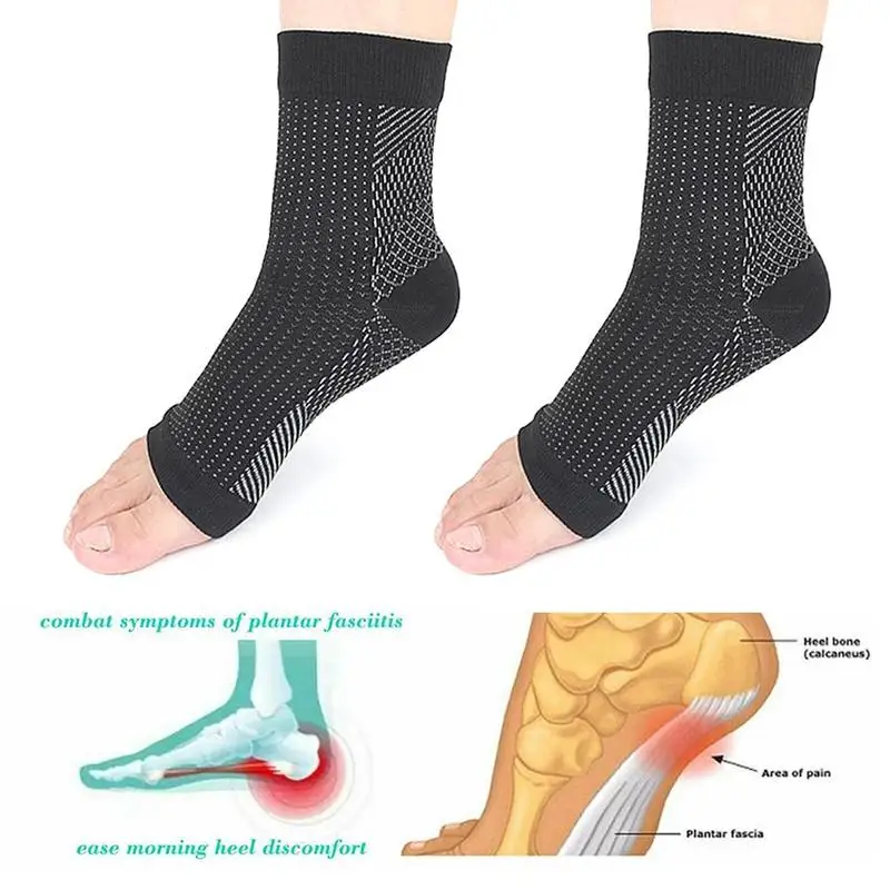 

1pair Invisible Relieve Pain Sweat-absorbent Heel Sock Sports Function Compression Socks Breathable Nylon Elastic Sleeve