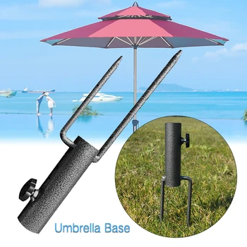 

Adjustable Outdoor Sunshade Umbrella Base Anti-Rust Sturdy Stable High-Duty Practical Portable Patio Ground Spike Parasol Stand