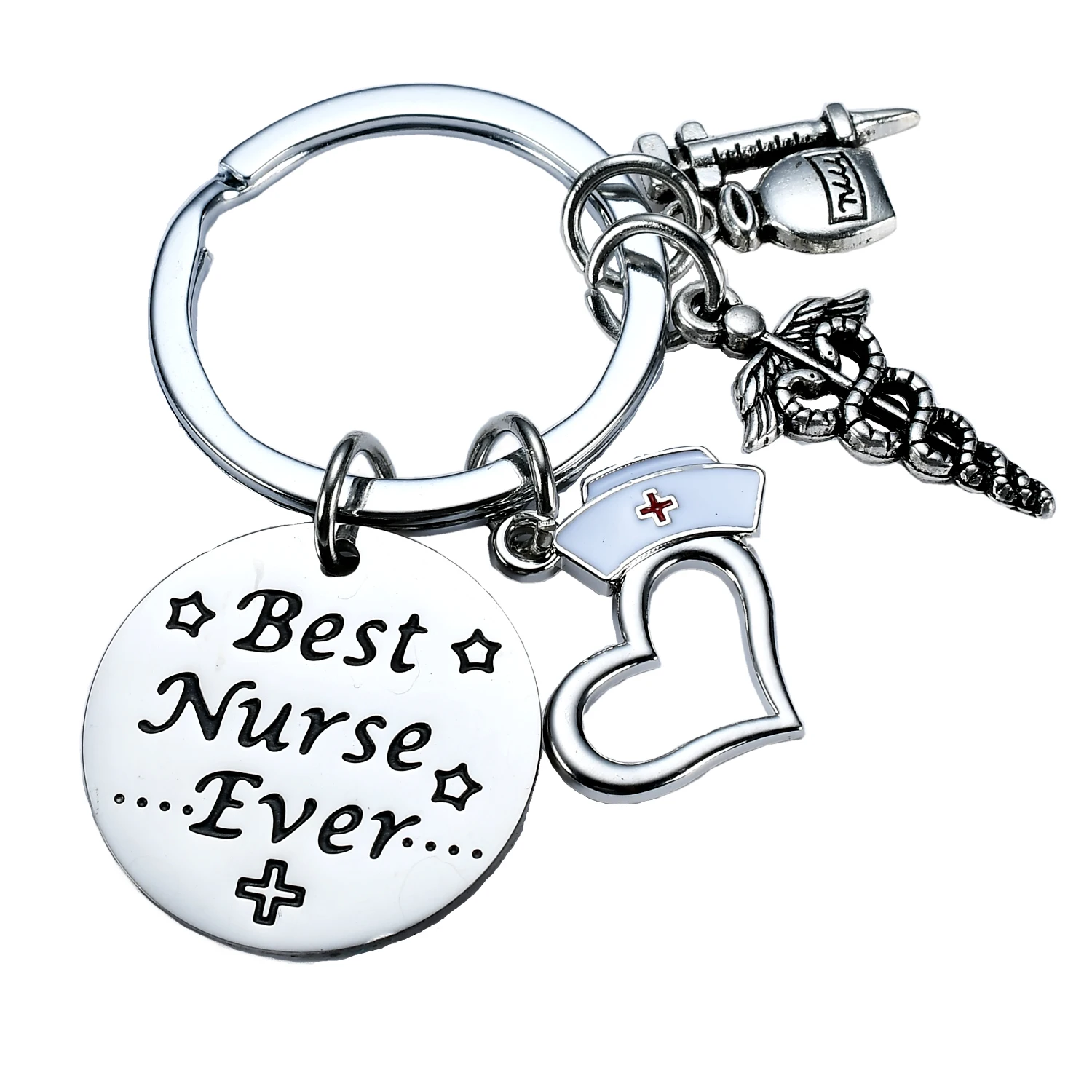 Медсестры брелок любовь брелок с сердечком Больница Медицинский медсестер школьные подарки медсестер-Кепка Шарм вдохновляющее кольцо для ключей женские ювелирные изделия
