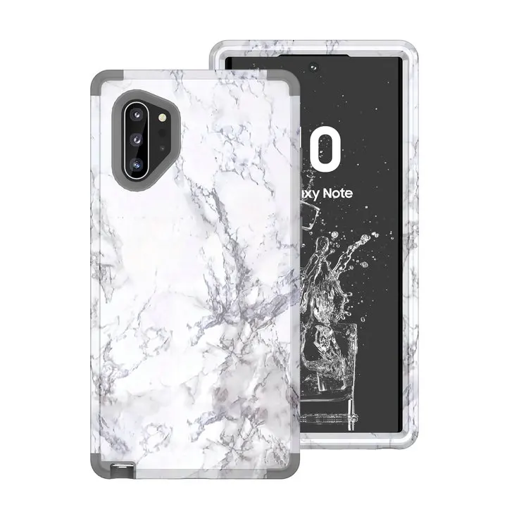 3 в 1 мраморный противоударный чехол для samsung Galaxy Note 10 Plus Чехол samsung Note 10 чехол Etui для Coque samsung Note10 Plus чехол