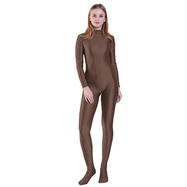 Women's Catsuit Unitard Lycra Spandex Bodysuit Long Sleeve Turtleneck Skin-tight  Body Suit Mock Neck Zentai Dancewear Catsuit - Cosplay Costumes - AliExpress