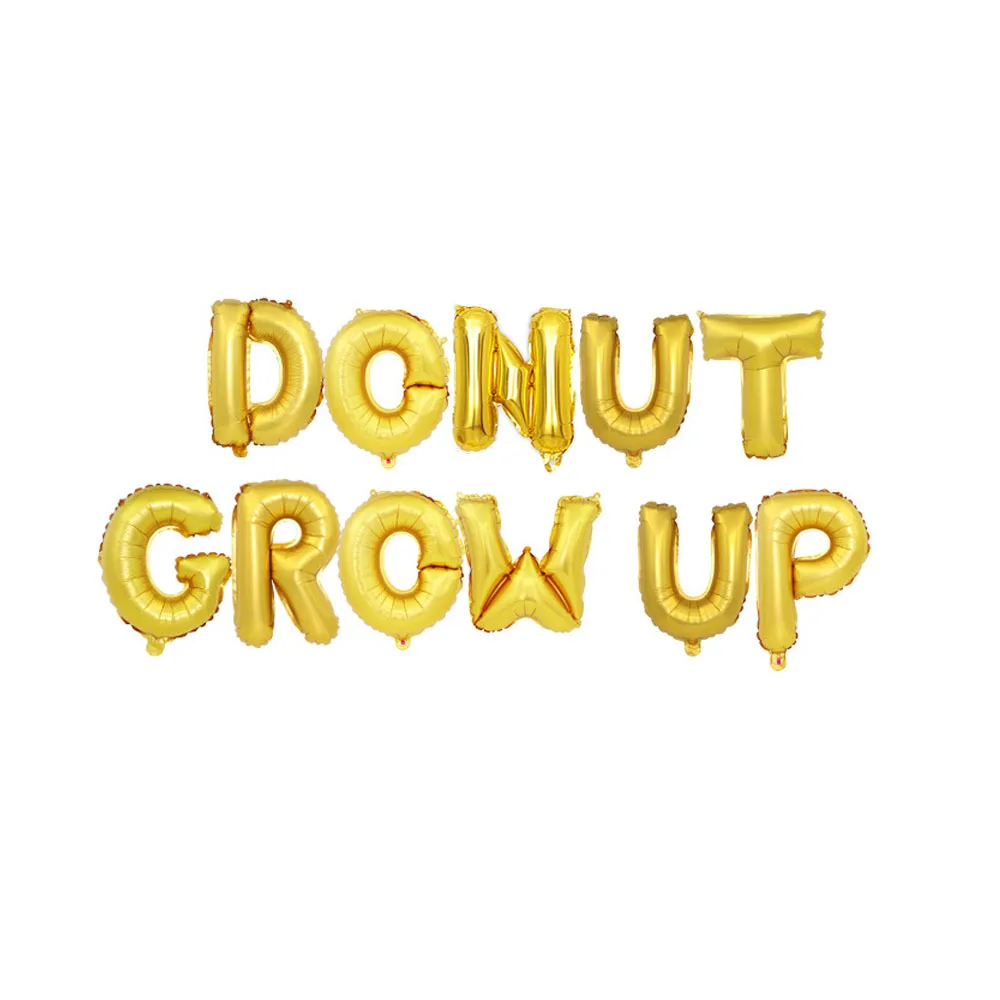 16-дюймовый шпилька шар в форме буквы пончик Grow up пончики вечерние буквы для украшения Набор 3-Цвет