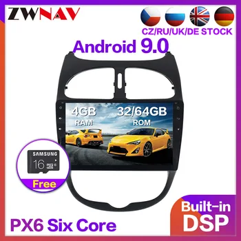 

4+64G Android 9.0 Car Stereo Smart Multimedia DVD Player GPS for Peugeot 206 2000-2016 Audio Video radio tape recorder head unit