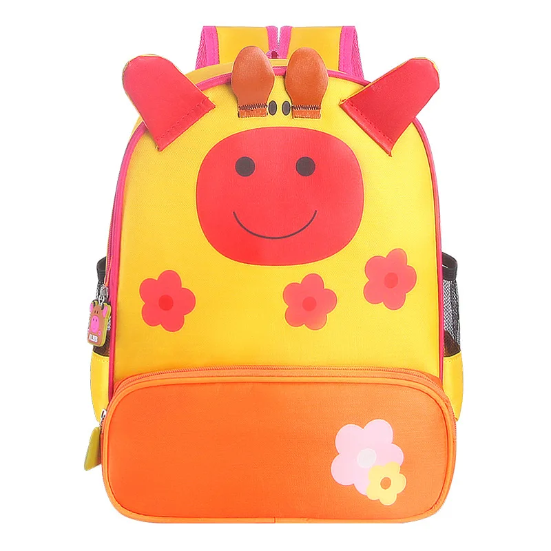 Рюкзак с 3D рисунком животных для маленьких детей милые наклейки для детского сада, комнаты школьная сумка, рюкзак - Цвет: H
