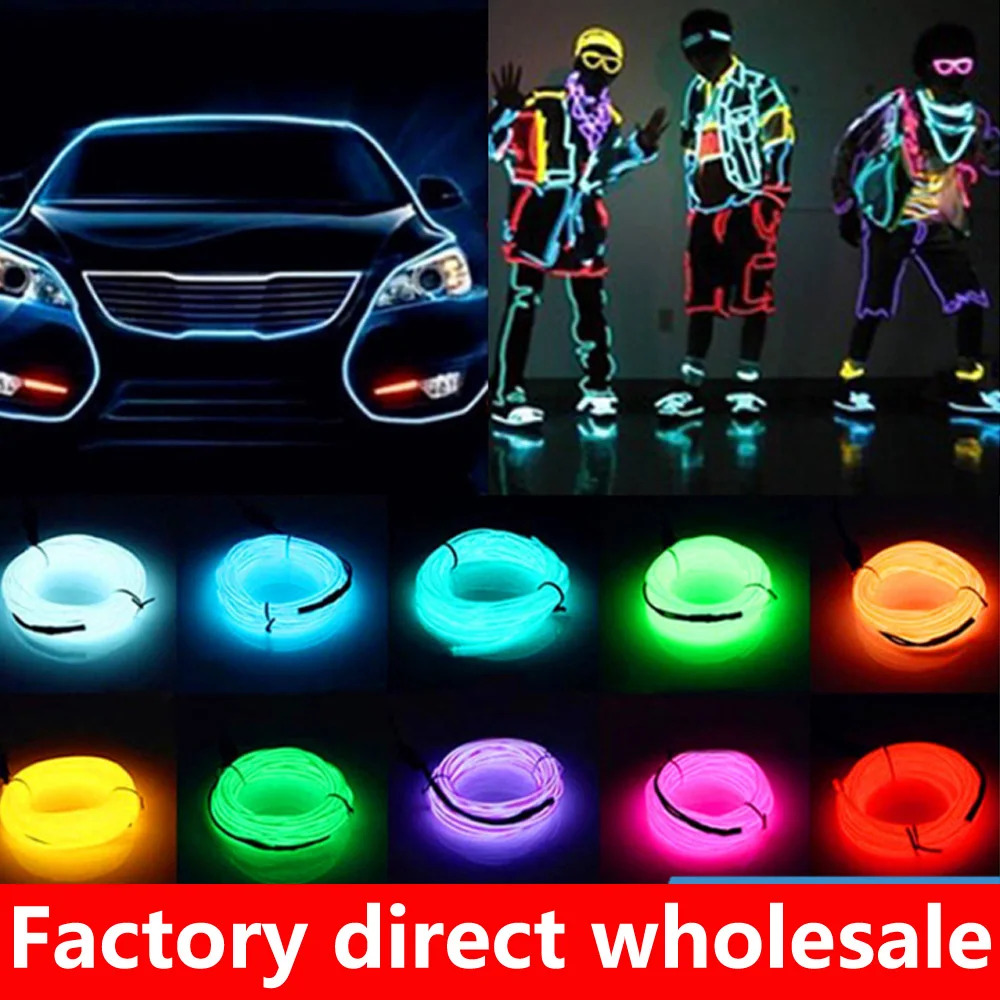 

5m Wire car led strip light for Neon Party decoration light bicycle Dance lamp 12V waterproof USB strips lamps interior flexible