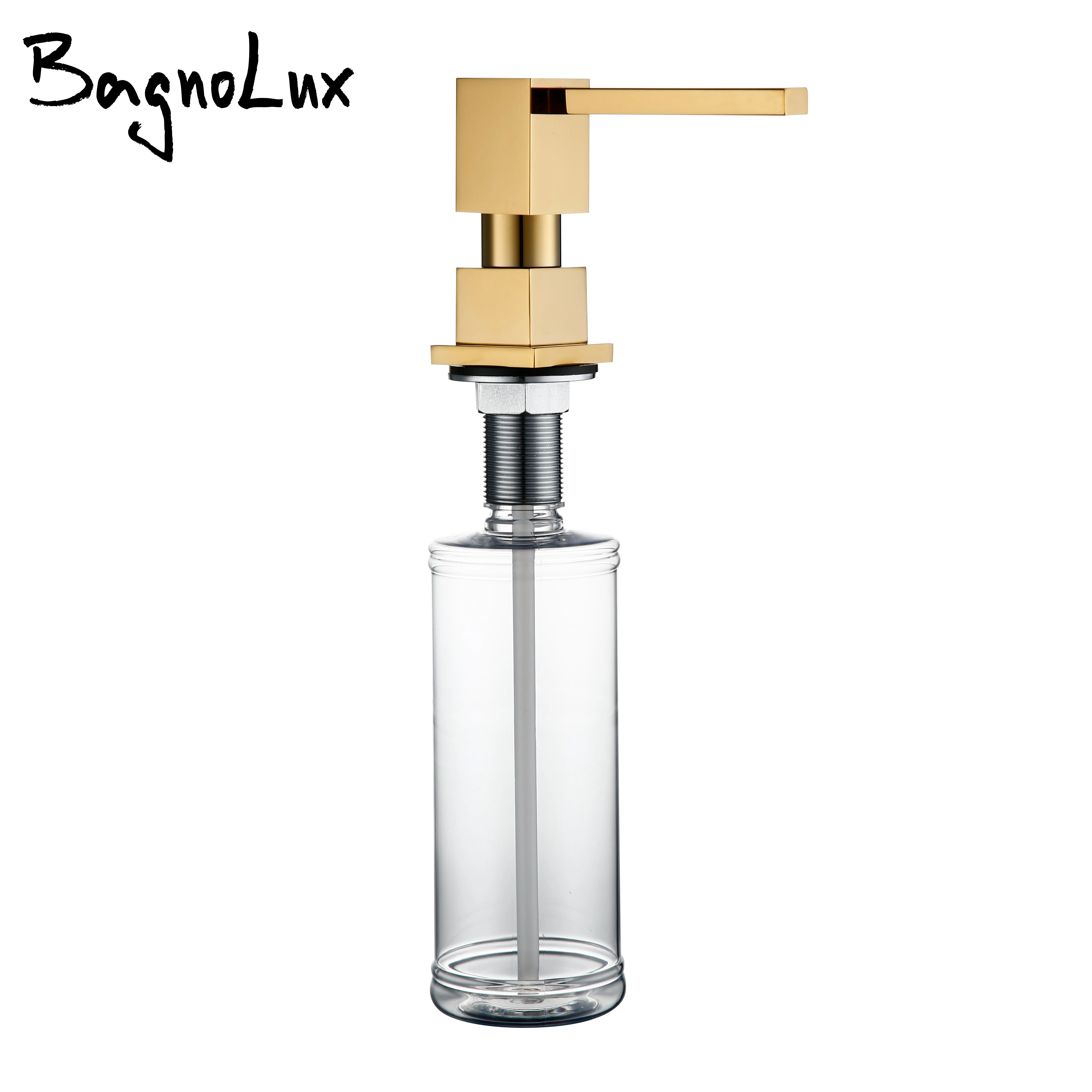 Bagnolux Brass Polished Gold High Quality Built In Deck Mount Pump Countertop Kitchen