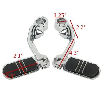 

Chrome 1.25" Motorcycle Highway Foot Pegs Pedal Pad For Harley Heritage Softail Road Glide Custom Touring XXL 883 1200 Dyna