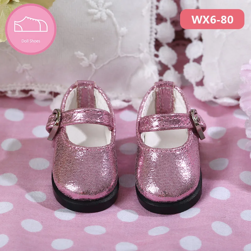 WX6-80 flash pink ; BJD обувь; 1/6 повседневные ботинки из искусственной кожи; цвет синий, белый, розовый, красный, черный; Littlefee Doll Acessories luodoll - Цвет: WX6-80 flash pink