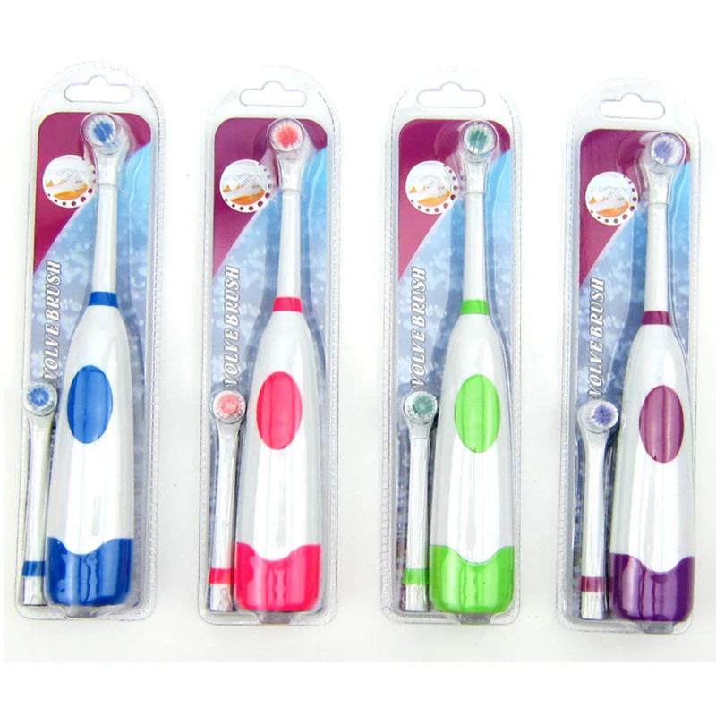 

1 Set Electric Toothbrush With 2 Brush Heads Battery Operated Oral Hygiene No Rechargeable Teeth Brush For Children and adult
