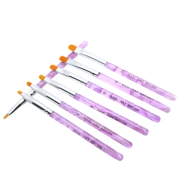

High Quality 7pcs UV Gel Acrylic Nail Brush Set Art Builder Painting Pen Design