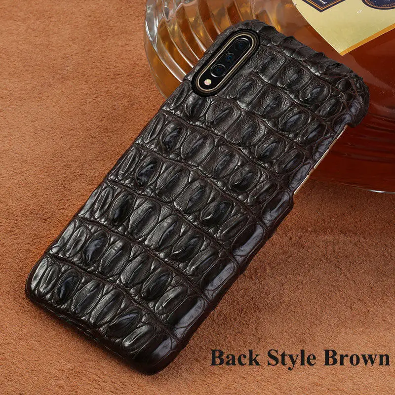 Back bone brown Крокодиловый кожаный чехол для телефона samsung A50 a70, задняя крышка для Galaxy s10 Plus Note 10 plus s8 s9 A8 marvel fundas - Цвет: Back bone brown