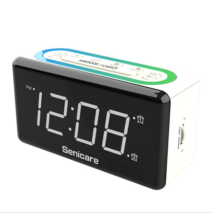 Electronic alarm clock USB charging LED light brightness adjustable alarm clock bedside small night light big screen over