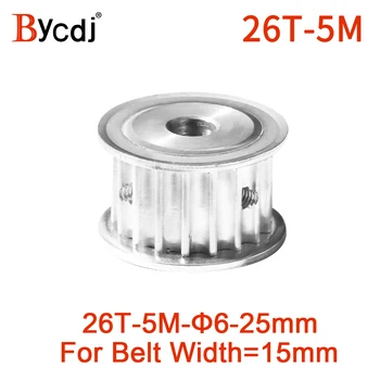 

26Teeth HTD5M Synchronous Timing Pulley Bore6/6.35/8/10/12/14/15/16/17/18/19/20/22mmfor Width=15mm KeywayTiming Pulley AF5M 26T