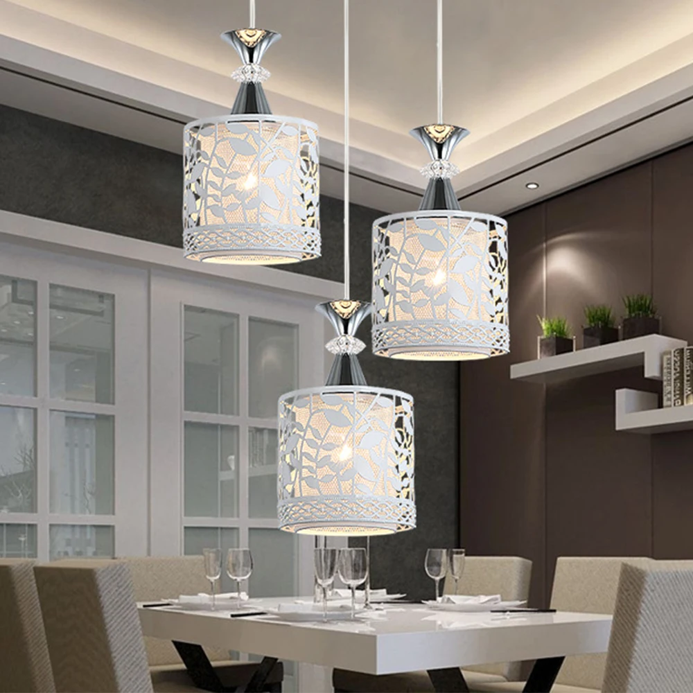 E27 Modern pendant simple iron crystal chandelier Lights Living Room Dining Glass Ceiling lustre led with Crystal chandeliers