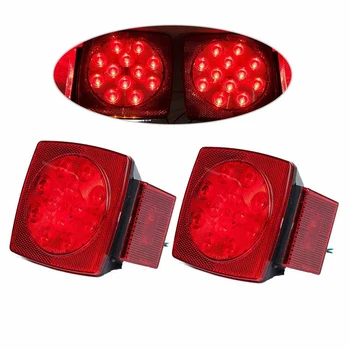 

Pair Led Submersible Square Lights Trailer Under 80 Inch Tail Brake Boat Stud Mount Led Trailer Light Kit