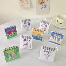 Calendrier de bureau Animal de dessin animé année 2022, papier de bureau, Mini calendrier quotidien hebdomadaire, planificateur de Table, Agenda organisateur 