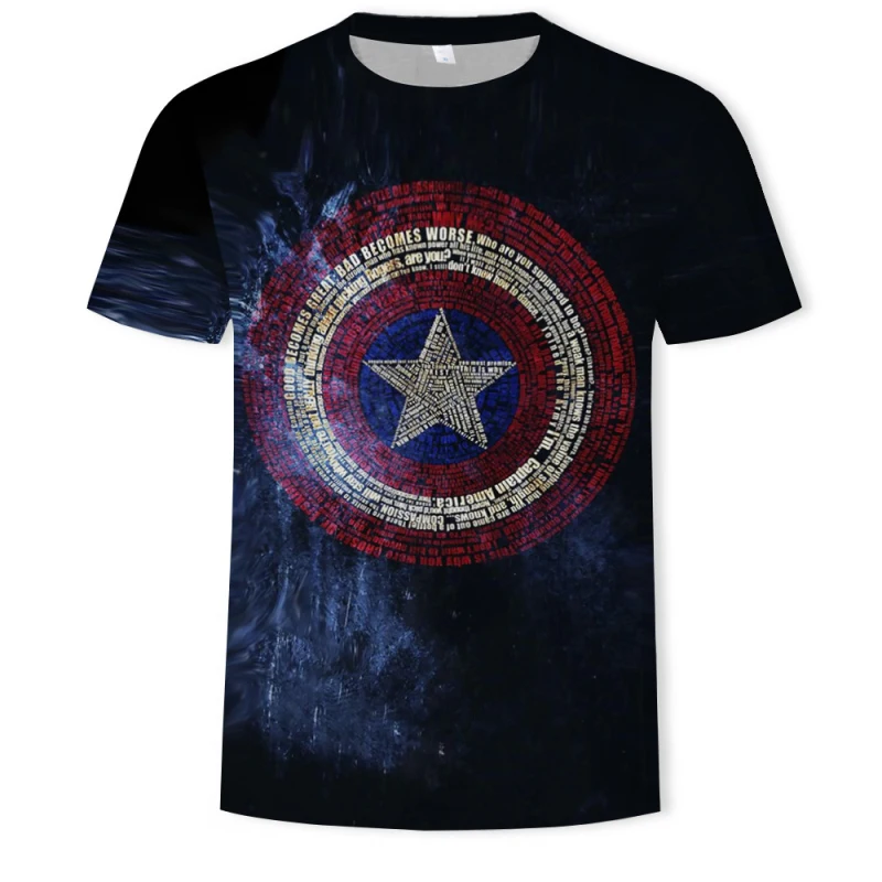 

2020 design hot t shirt Captain America 3D print t-shirts Marvel Superhero tshirt S-6XL Discount sale
