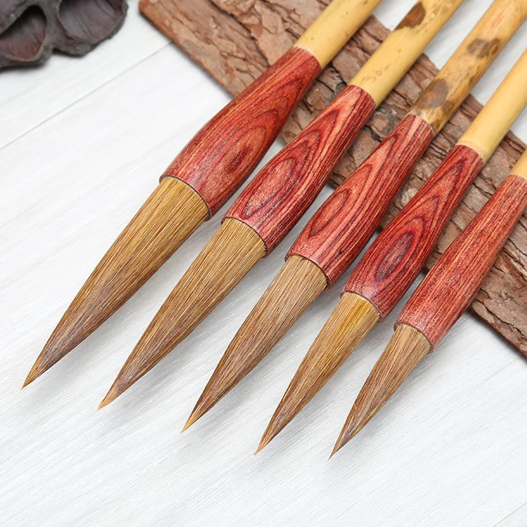

Qing yu tang with Ink Fragrance Langhao Brush Boutique Mottled Bamboo Rod Fine Brushwork Traditional Chinese Painting Regular Sc