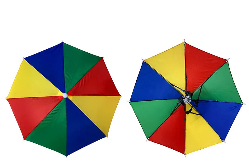 

VISSEN 1 Pieces Rainbow Umbrella Hat Fishing parasol Adjustable Sun-rain Umbrella Hat for Adults and Kids