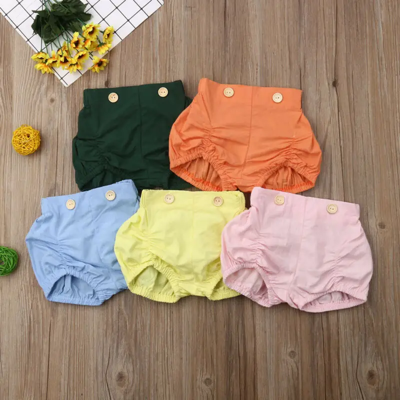 

1-3Y Infant Kids Baby Boy Girl Solid Color Cotton Bottom Shorts Summer Clothes