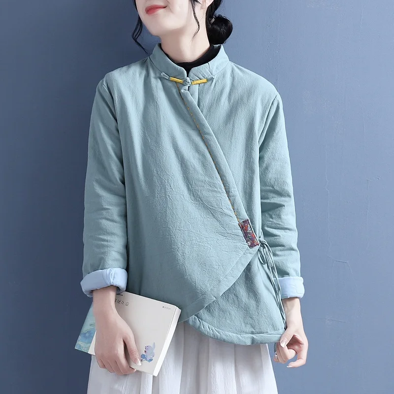 Traditional Chinese Style Clothing Women Cotton Warm Coats Hanfu Retro Jacket Tang Suit Oriental Quilted Cheongsam Top 31583