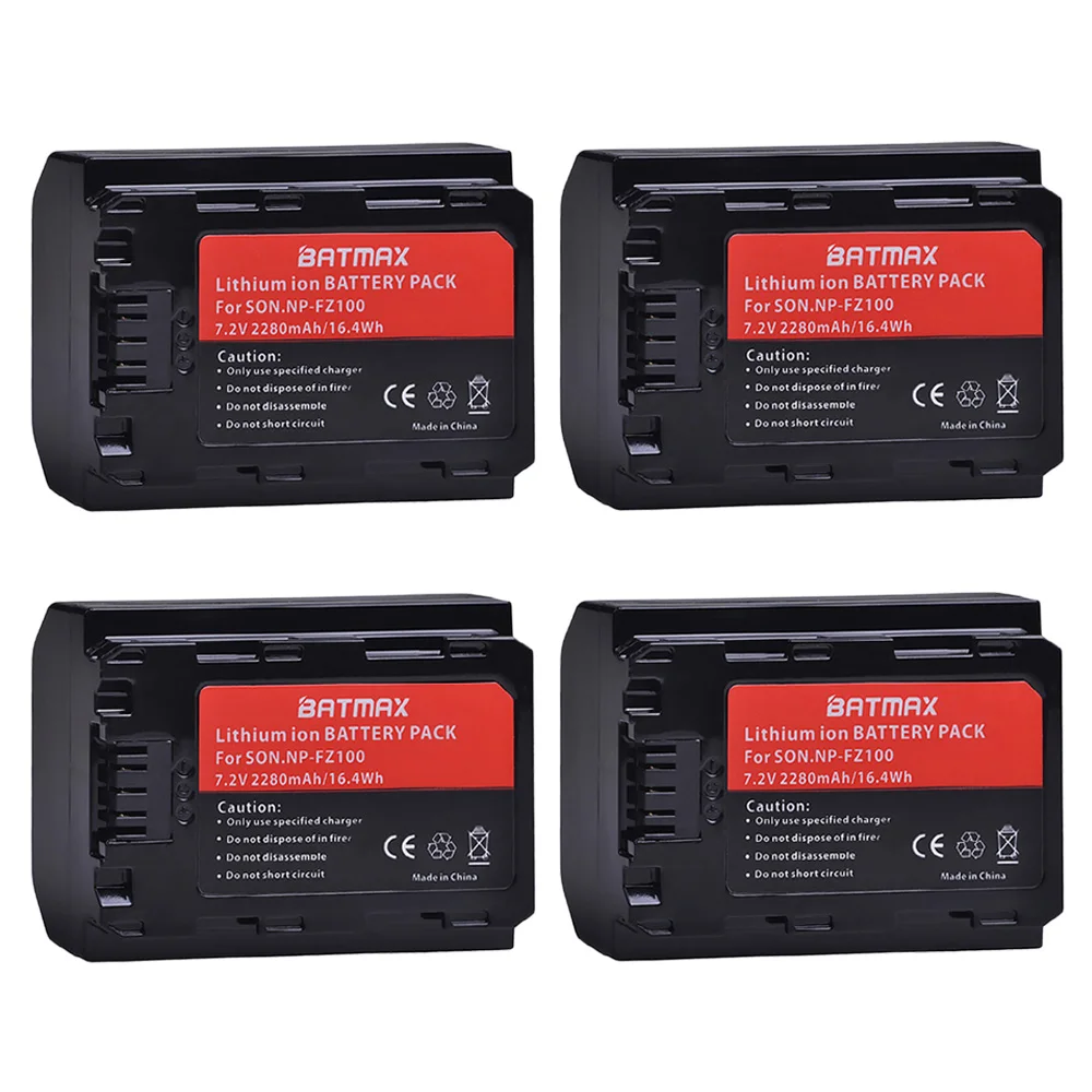 Batmax 2280mAh NP-FZ100 NPFZ100 NP FZ100 Battery for Sony Alpha 9 A9 9R A9R 9S A9S A7RIII A7R3 7RM3 A7m3 BC-QZ1 - Цвет: 4 battery