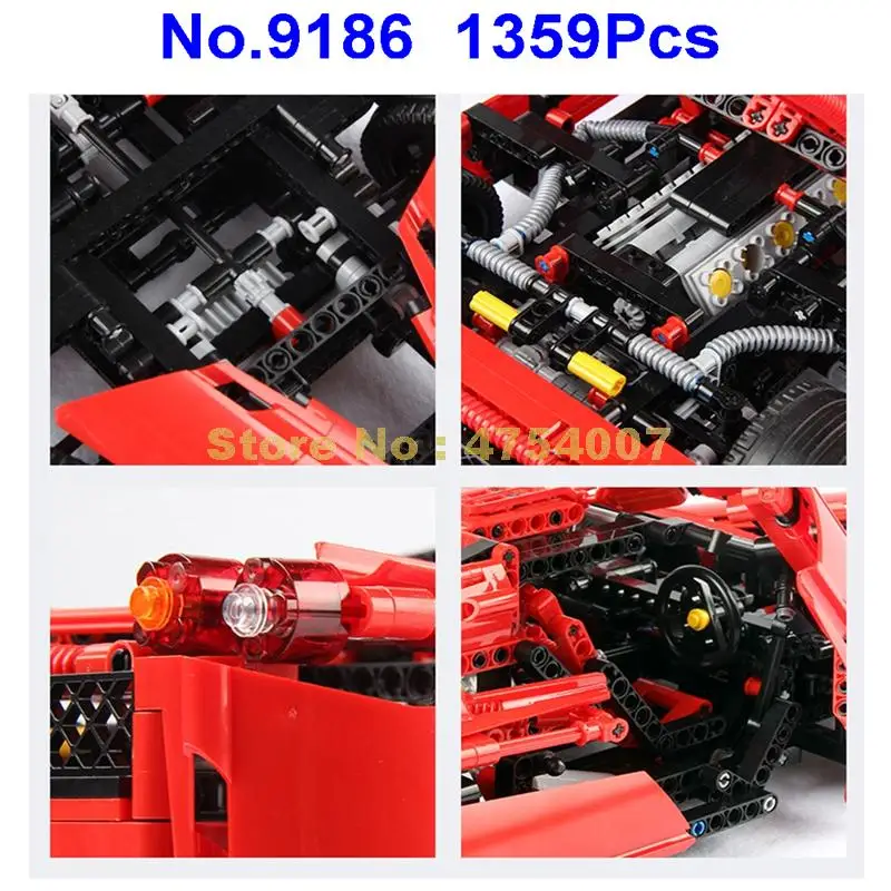 9186 1359 шт technic 1:10 supercar sportscar спортивный автомобиль bela 8603 строительный блок игрушка