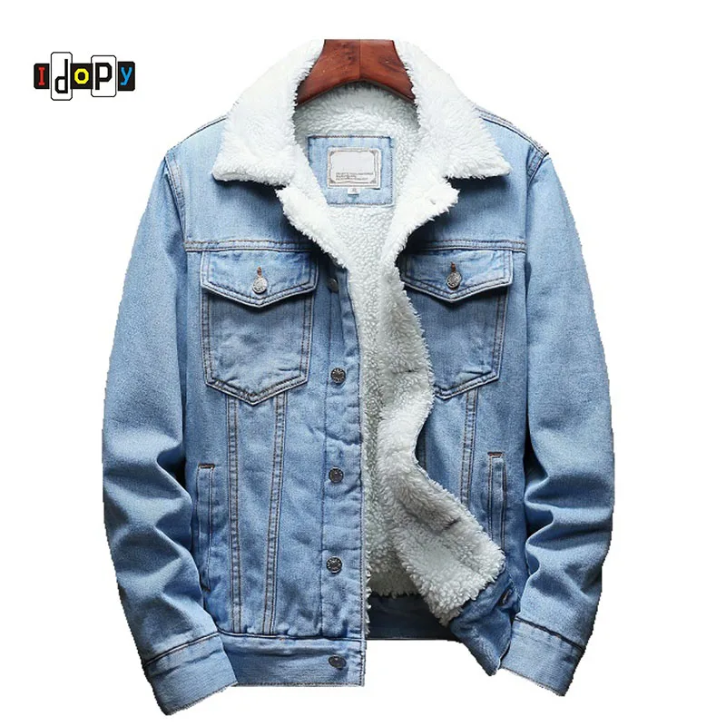 Idopy Winter Jean Jackets Outerwear Warm Denim Coats Men Large Size Fur Liner Thicken Winter Denim Jackets Plus Size S-6XL Idopy Winter Jean Jackets Outerwear Warm Denim Coats Men Large Size Fur Liner Thicken Winter Denim Jackets Plus Size S-6XL