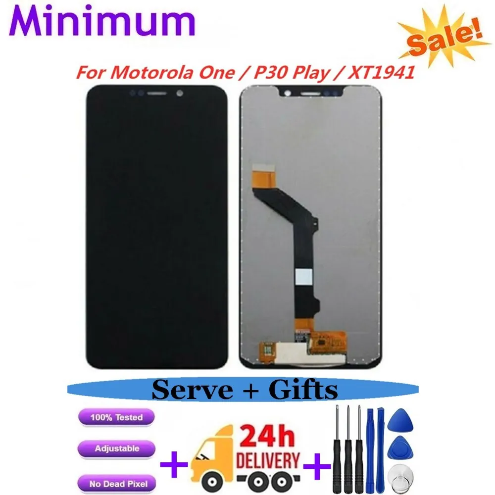 For Motorola P30 Play XT1941 LCD Display Touch Screen Digitizer Assembly For Moto One P30Play XT1941-1-3-4 5.9" Screen