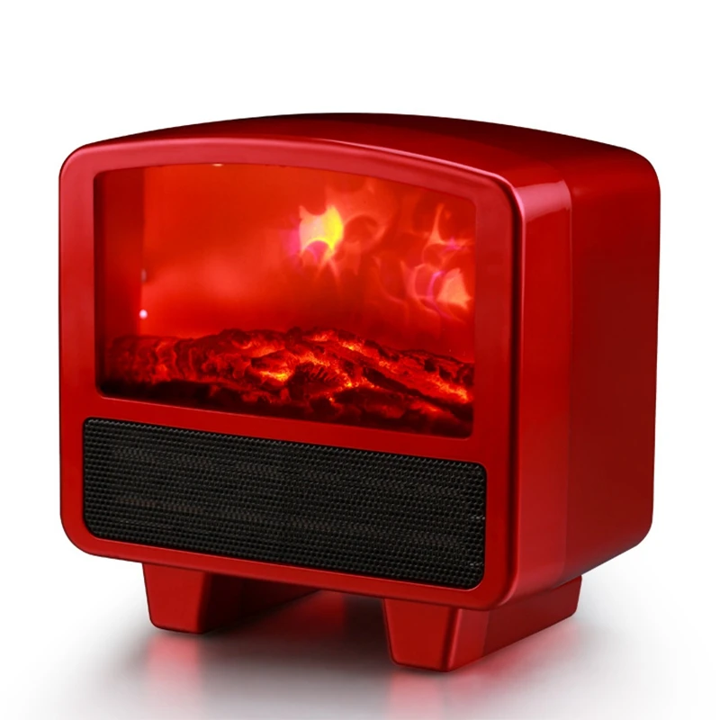 

800-1000W Simulation Flame Home Desktop Mini Electric Socket Heater with EU Plug