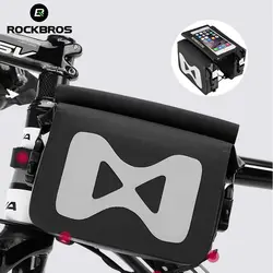 ROCKBROS сумка для телефона Передняя рама Сумка велосипедная водонепроницаемая верхняя труба сумка для рамы мобильный телефон сенсорный