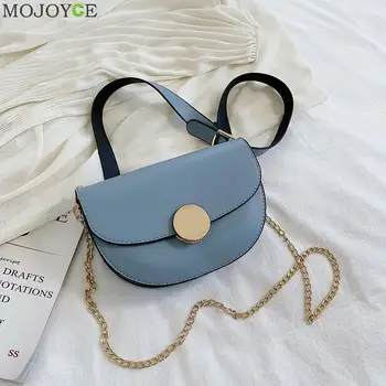

PU Leather Women Shoulder Waist Bag Solid Color Semicircle Waist Small Crossbody Purse For Ladies Handbags Design