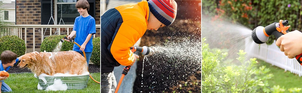 Garden Water Gun Watering Gun Hose Nozzles Adjustable Water Gun Lawn Hose Multifunction Garden High Pressure Sprayer