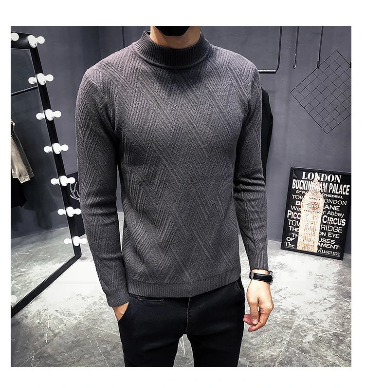 Casual Men's Sweater O-Neck Striped Slim Fit Knittwear Mens Sweaters Pullovers New Autumn Leisure Pullover Men Pull Homme M-3XL
