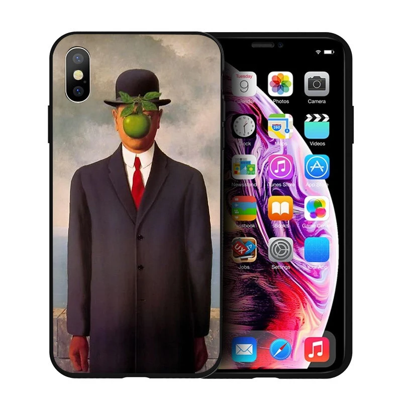 Мягкий силиконовый чехол для телефона EWAU Rene Magritte для iPhone 5 5S SE 6 6s 7 8 plus X XR XS 11 Pro Max - Цвет: B2