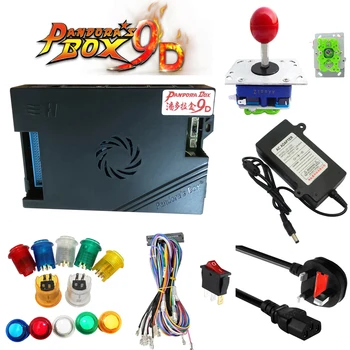 

DIY Pandora Box 9D 2500 in 1 arcade game cabinet machine with jamma board kit with Happ joystick button power supply speaker