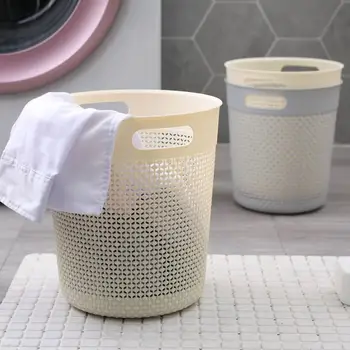 

Portable Imitation Rattan Plastic Hamper Large Laundry Basket Toy Storage Basket Dirty Clothing Storage Box